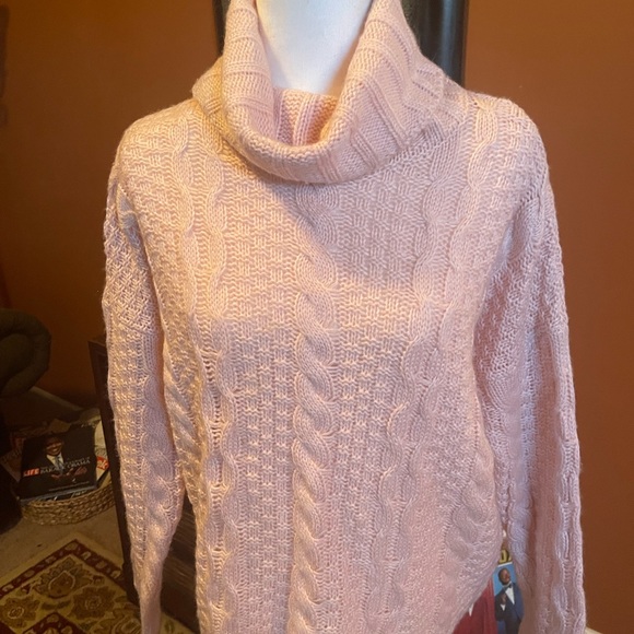 Forever 21 Pink Cowl Neck Cable Sweater - Picture 4 of 11